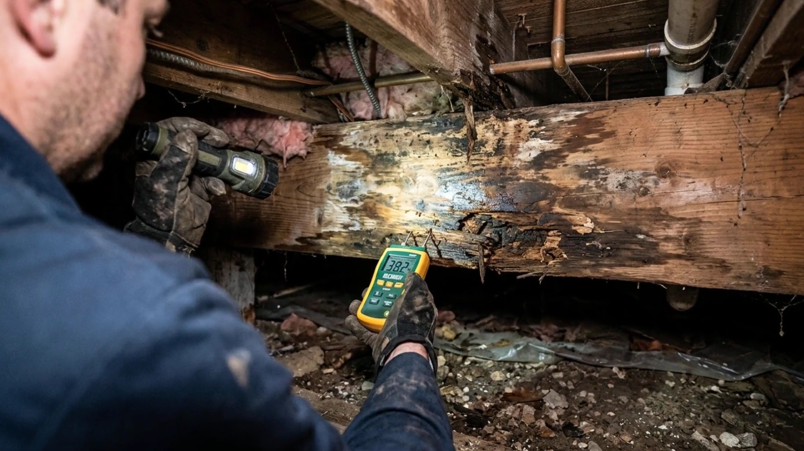 Crawl space moisture damage and mold Hiram GA